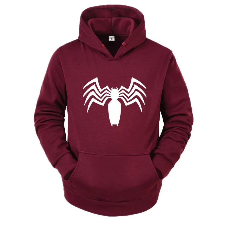 2026 outono e inverno novo moletom com capuz masculino rua moda aranha impressão esportiva feminina velo casual diversão hoodie masculino wear — image 4