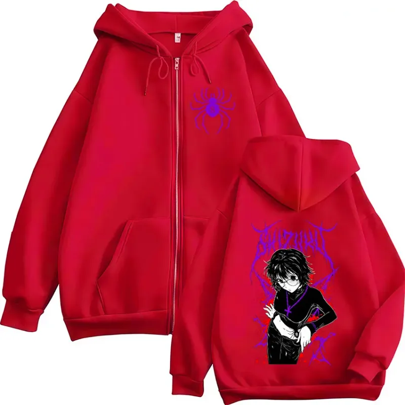 Anime Hunter X Hunter Shizuku Murasaki Zipper Hoodies Men's Women Clothing Oversized Fleece Zip Up Hooded Sweatshirts Streetwear — image 4