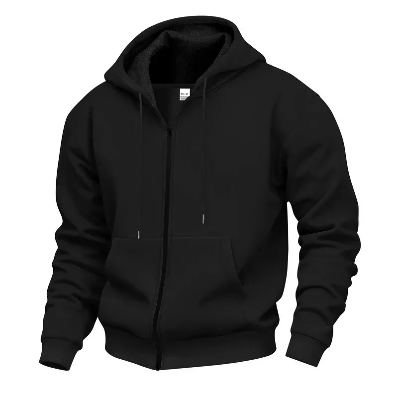 Ny 2026 mäns höst Fritidskläder Solid långärmad dragkedja Huvtröja Kappa Manmode Utomhus Sportkläder Huvtröjor Jackor — image 1