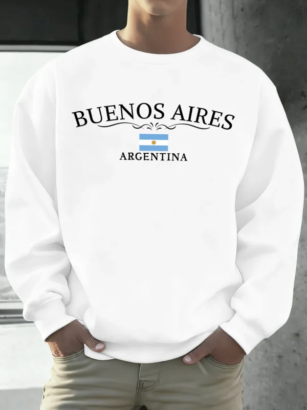 Buenos Aires Argentina Printed Men Sweatshirts Street Hip Hop Sportswear Fleece All-Match Pullover Unisex Casual Loose Clothing — image 17