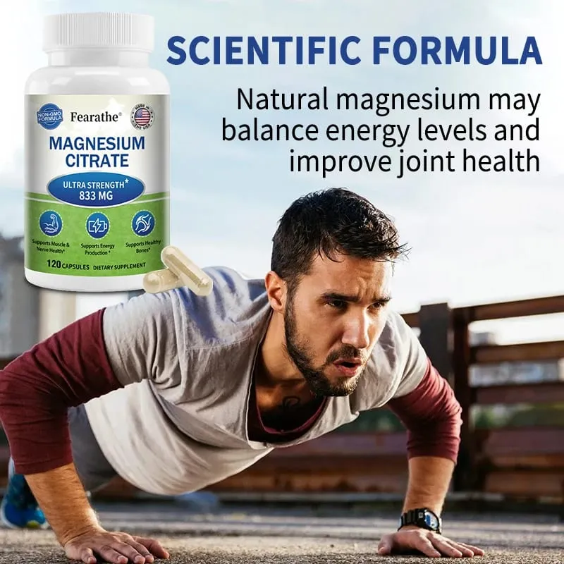 Magnesium Citrate Capsules Highly Absorbable Nutritional Supports Relaxation Sleep Bone Heart Nerve Muscle & Metabolism — image 7