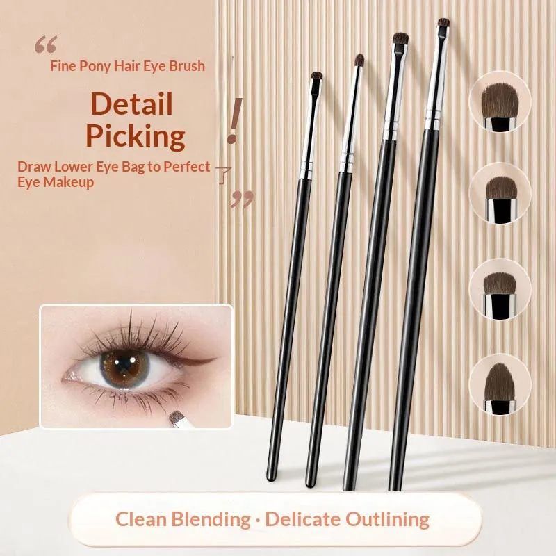 4/6Pcs Undereye Smudge Brushes Soft Eyeliner Brush Perfect Eye Makeup Tools Eye Detail Brushes Set Horse Hair Eyeshadow Brushes — image 2