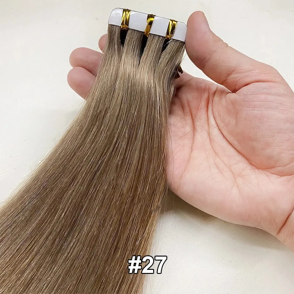 Full Shine Tape In 100% Remy Human Hair Straight Double Sided Blonde Comfortable Silky Natural Tape Ins For Women — image 25