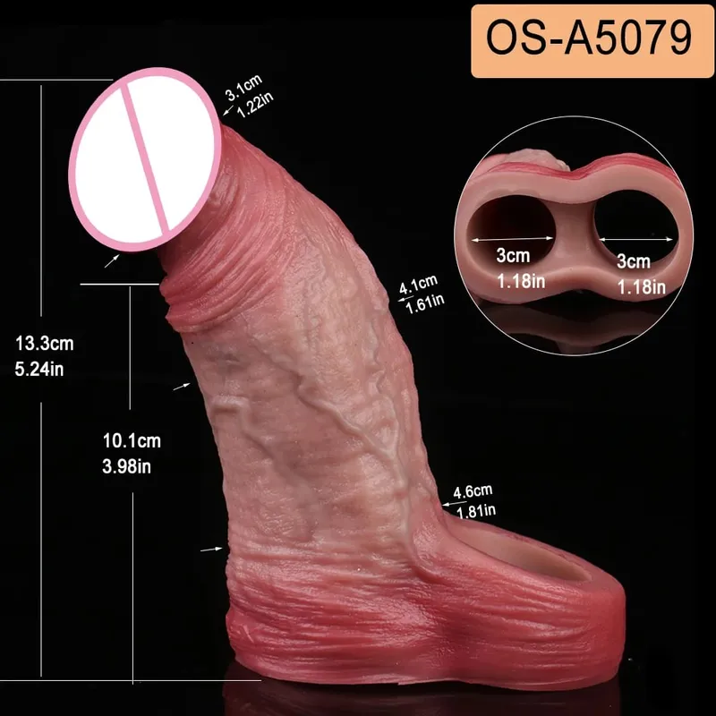Close Head Realistic Penis Sleeve Szexjátékok férfiaknak Késleltetett magömlés Púshosszabbító Pároknak Sex Pleasure Sexshop — image 29