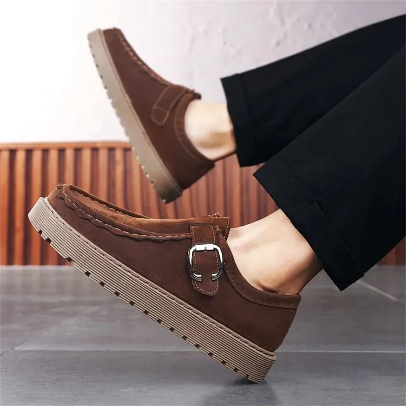 Men's Beige Suede Casual Loafers in Large Sizes Comfortable Thick Soled Non Slip Walking Shoes Fashionable and Trendy Shoes 2025 — image 5