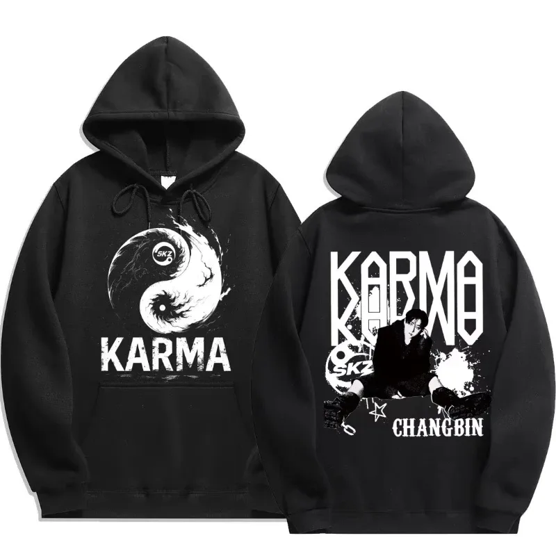 KPOP's fourth album KARMA printed men's hoodie FELIX HAN BANGCHAN CHANGBIN HYUNJIN LEE fashion hoodie — image 8