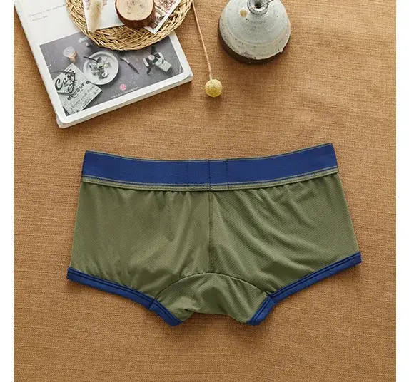 Men's mesh panties low waist fashion breathable mesh nest letter youth boxers — image 12
