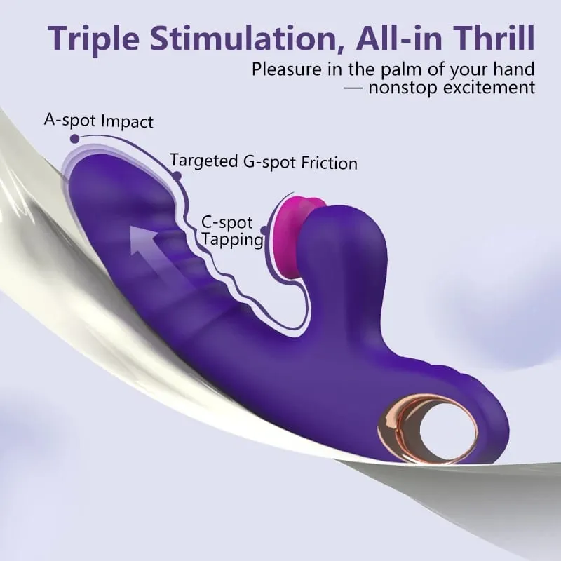 Thrusting Dildo Vibrator Vagina Massager Clitoris Stimulator APP Control 9 Telescopic 9 Flapping Modes 2 in 1 Sex Toys for Women