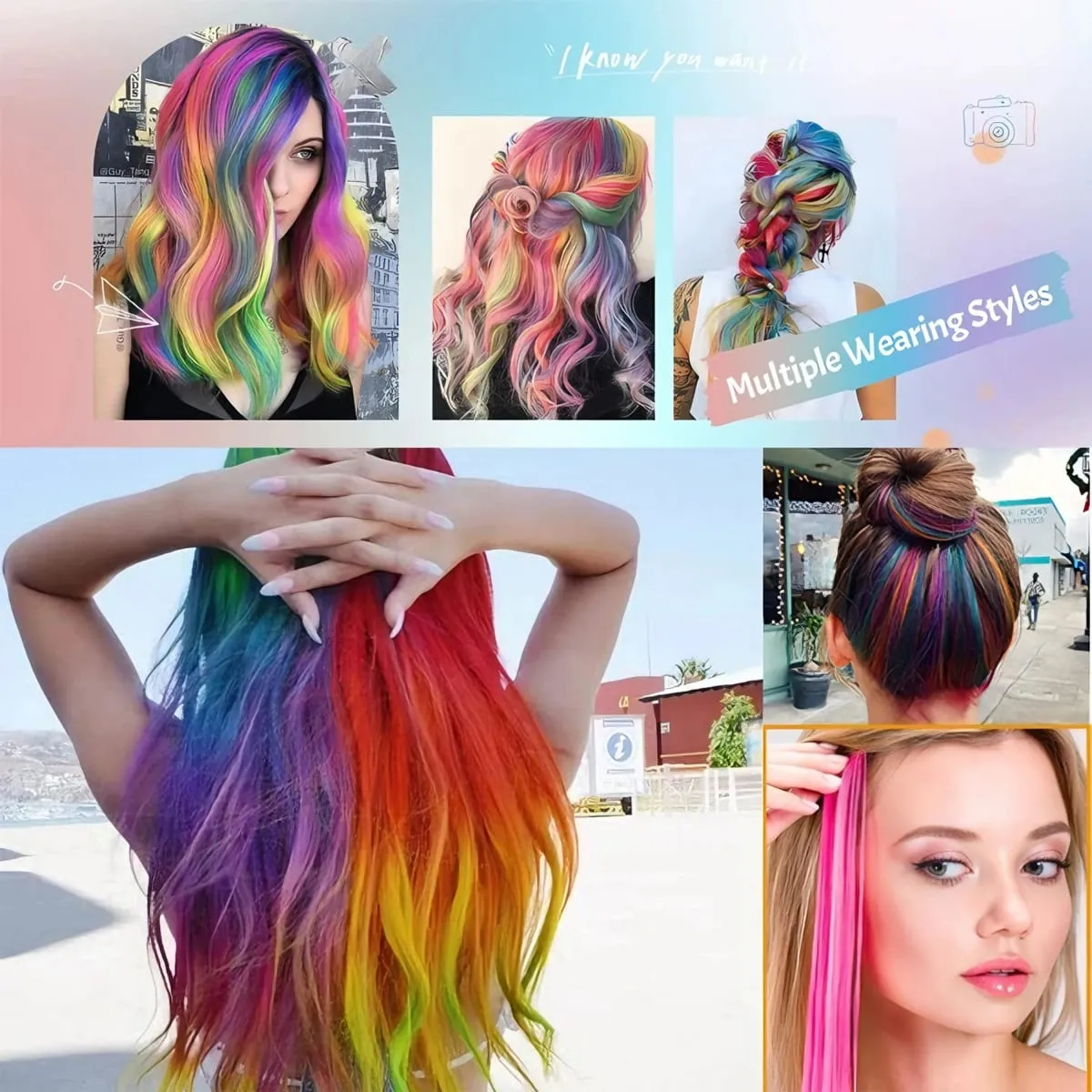 Wigs On Clearance Sale | 18 Colors Glueless Synthetic Clip In Wigs Budget Friendly For Cosplay Lolita Daily Wear — image 6