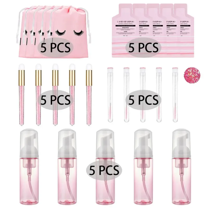60ml 리필 가능 누출 방지 빈 폼 펌프 병 속눈썹 연장 샴푸 키트 래쉬 빗 튜브 청소 브러시 EVA 보관 가방 — image 8