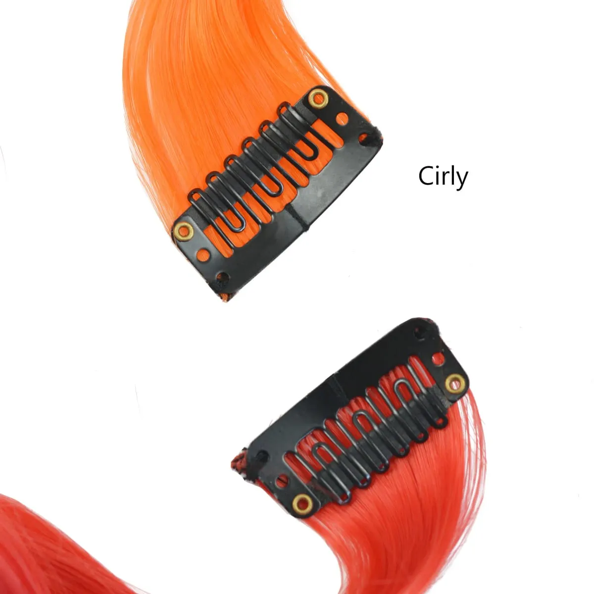 12 Colors Straight Curly Hair Synthetic Hairpieces Clip-In One Piece Pure Color Synthetic Hair Extension Pieces — image 7