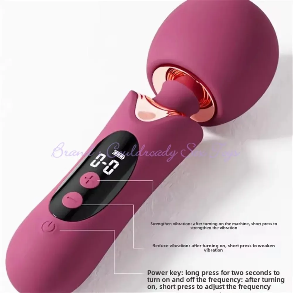 Vibrador av lcd poderoso com cabeça grande, massageador corporal feminino, brinquedo sexual para mulheres, clitóris, ponto g, estimulação da vagina, varinha mágica — image 4