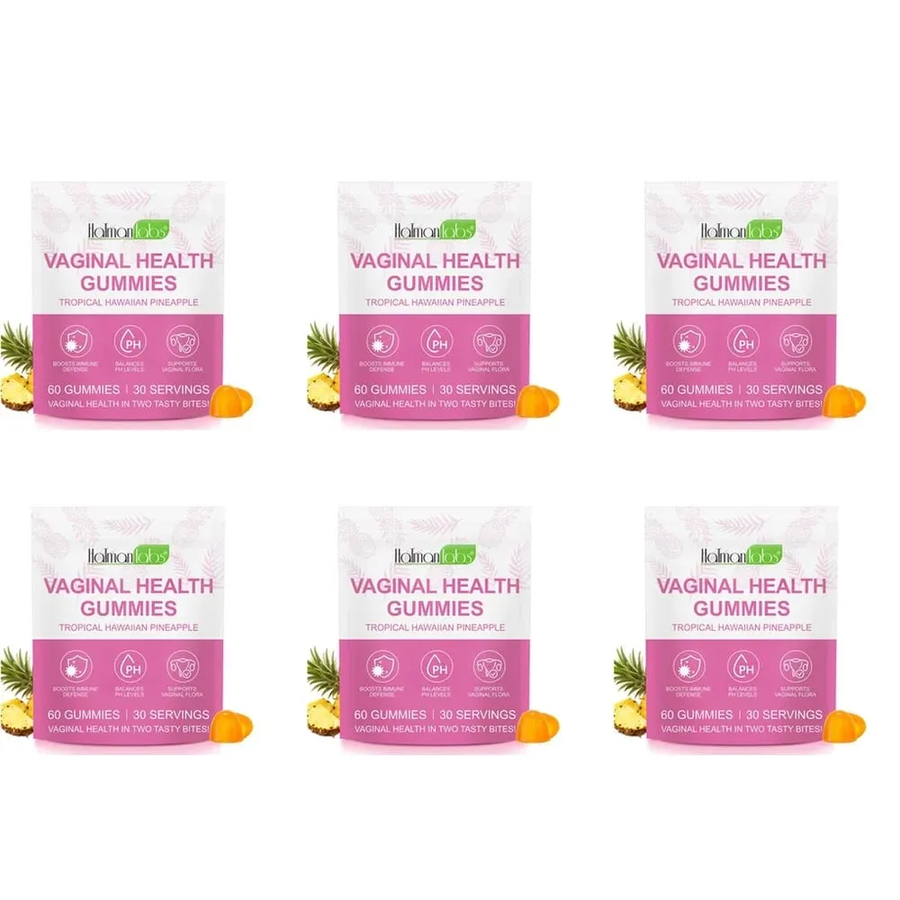 HalmanLabs Vaginal Health Gummies Probiotic Vitamin C Balance PH Levels Support Flora Immune Defense 60 Count Pineapple Women — image 12