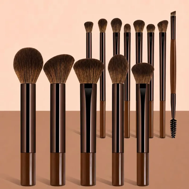 16pcs Makeup Tools Including 13pcs Makeup Brushes Set + 1pc Makeup Bag + 2pcs Air Puff Accessories Foundation Brush Blush Brush. — image 2
