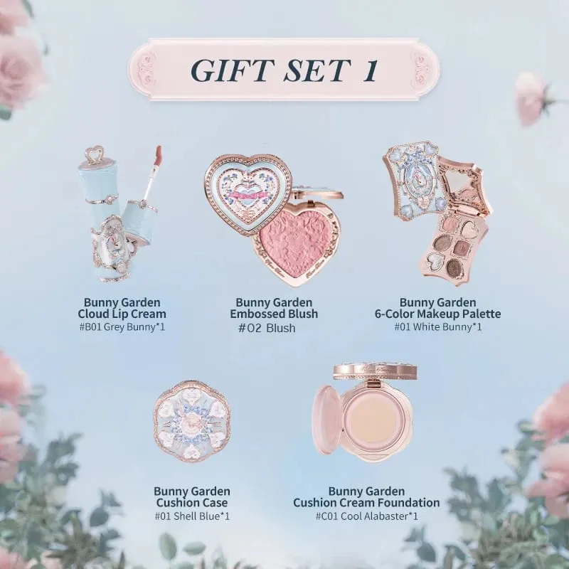花はバニーガーデンコレクションギフトセットメイクアップリップクリームブラッシュクッションクリームファンデーションメイクアップキットフルプロフェッショナル — image 4