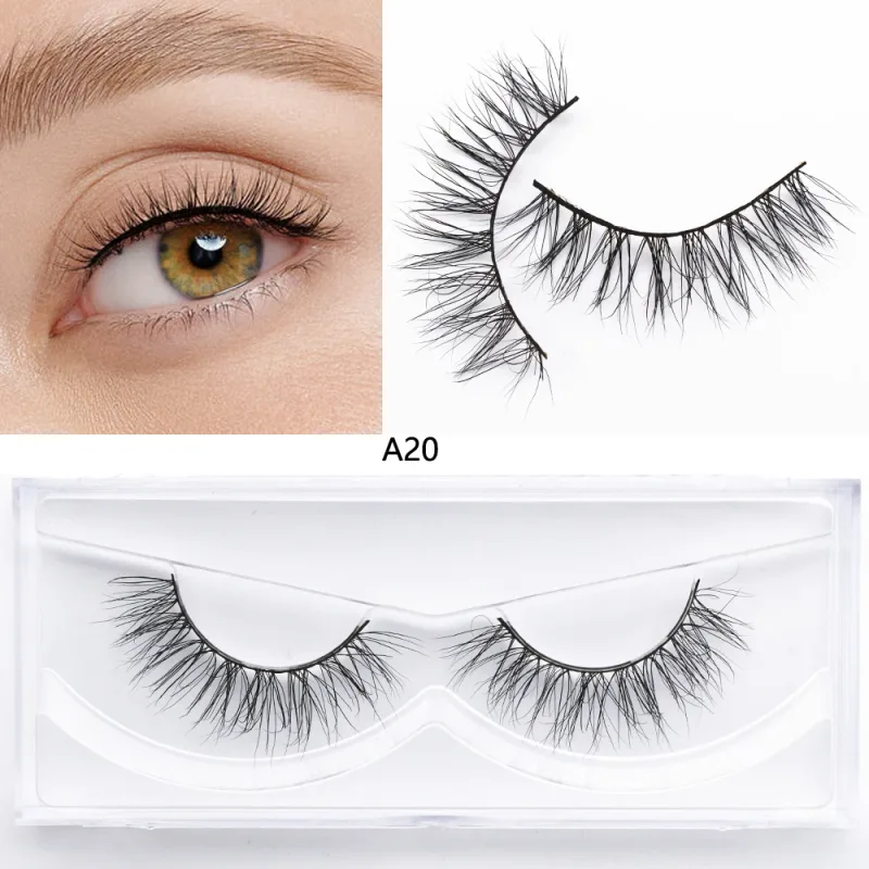 D20 Real Mink Lashes Eyelashes Extension Natural Long Winged Volume Eye Lashes Handmade Mink Fake Eyelash Makeup Lash — image 17
