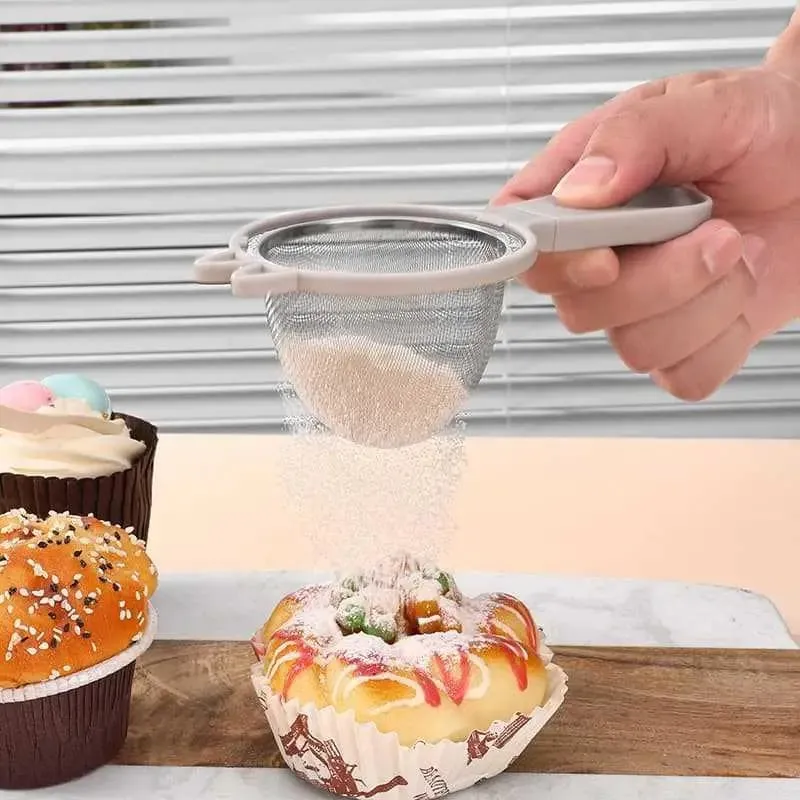 Mini Fine Mesh Sieve Tea Strainers Coffee Flour Kitchen Filter Stainless Steel Fine Matcha Strainer With Binaural 7.5cm Diameter
