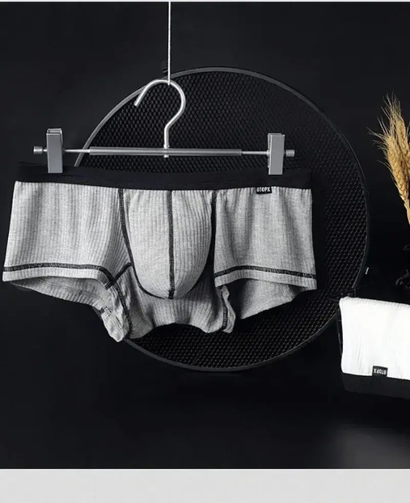 Cueca boxer masculina com design personalizado, cintura baixa, respirável, camada única, bolsa convexa em u — image 3