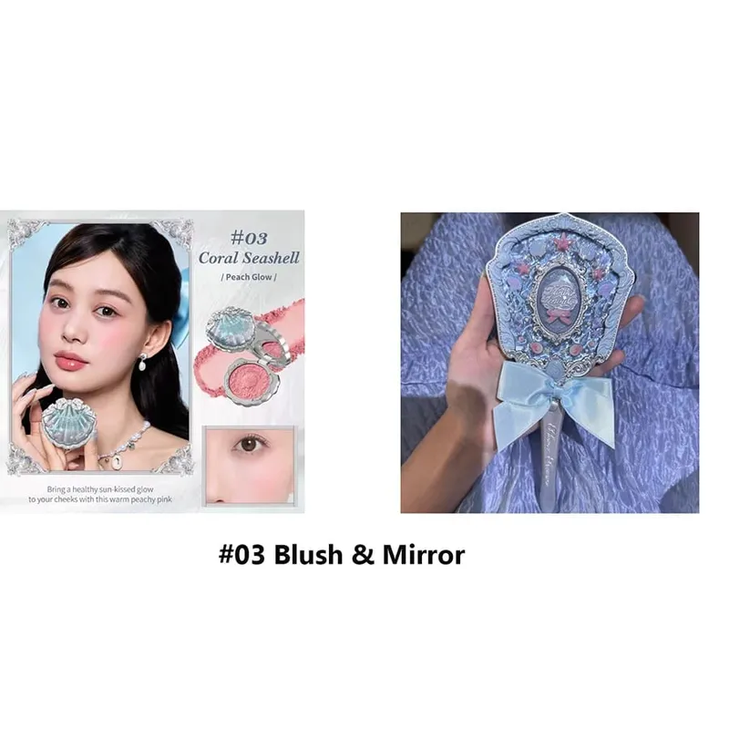 Подарочный набор для макияжа Flowerknows Shell's Jewel, румяна для глаз, глазурь для губ, корректирующая пудра-праймер для женщин, полный комплект