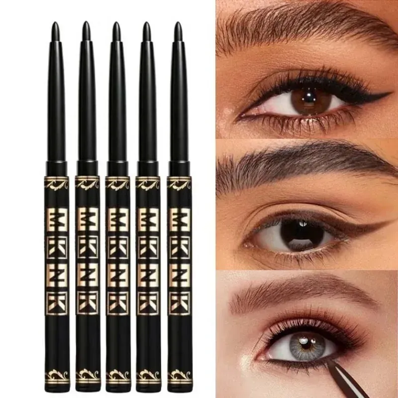 1-12pcs Waterproof Black Eyeliner Pencil Smudge-Proof Easy Twist Application Eye Gel for Beginner-Friendly Bold Punk Eye Makeup — image 5