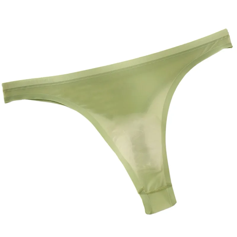Men's Ultra-thin Ice Silk G-string 3D Bulge Pouch Thong See Through Underwear Low Rise Men Bikini Briefs U Pouch Lingerie — image 12
