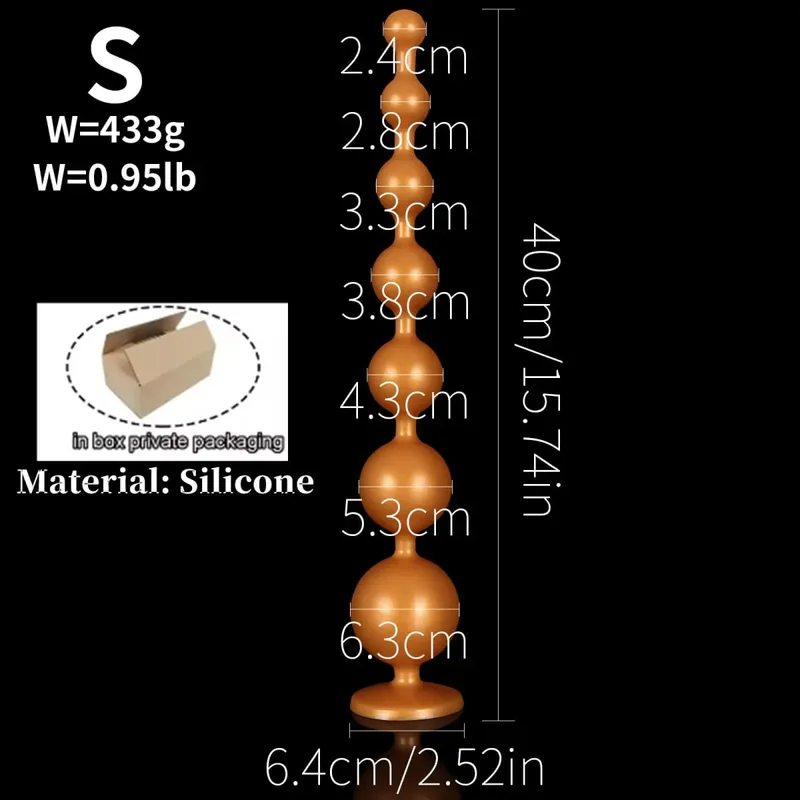 Super Mahabang Anal Beads Anal Plug Prostate Massage Malaking Butt Plug Vaginal Balls Anal Stimulation Pull Bead Dildo Deep Anal Sex Toys — image 15