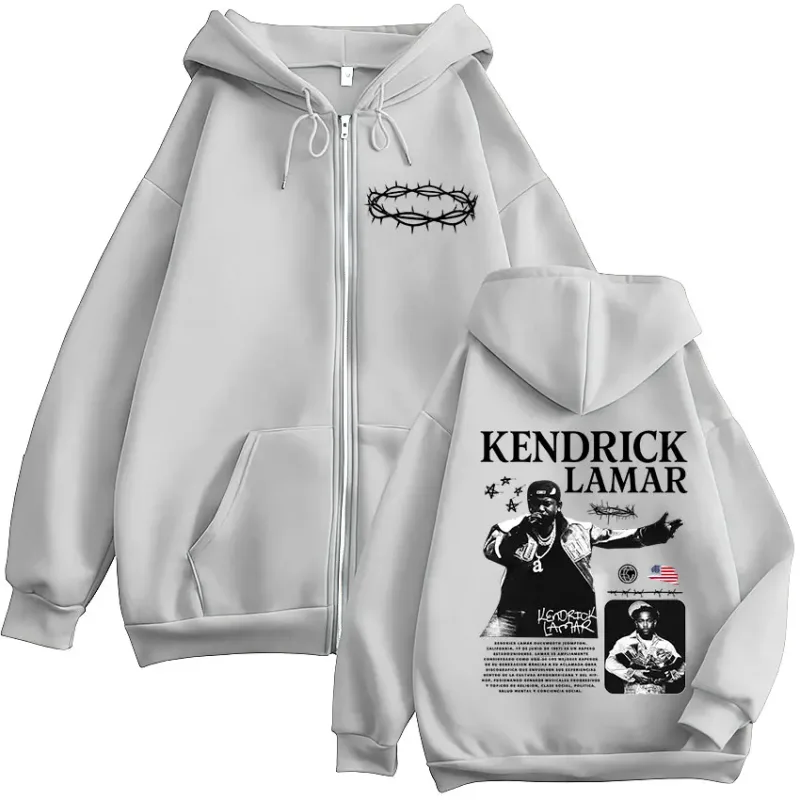Rapper Kendrick Lamar Eles não gostam de nós Zipper Hoodies Homens Mulheres Roupas Moda Hip Hop Zip Up Moletom Com Capuz Jaqueta Com Capuz — image 7