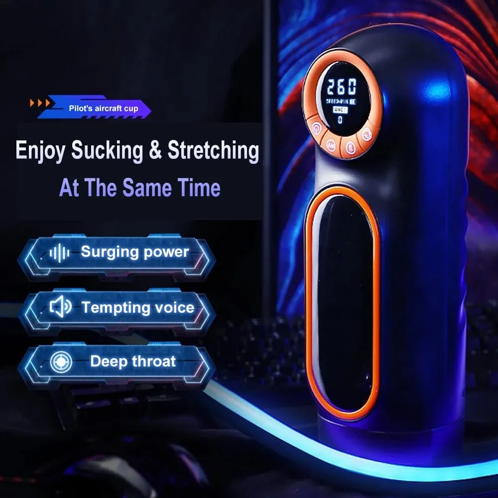 4 in1 Automatic Masturbators Cup Real Blowjob Thrusting Sucking Vibrating Vagina Intelligent Voice Adult Sex Toys For Men