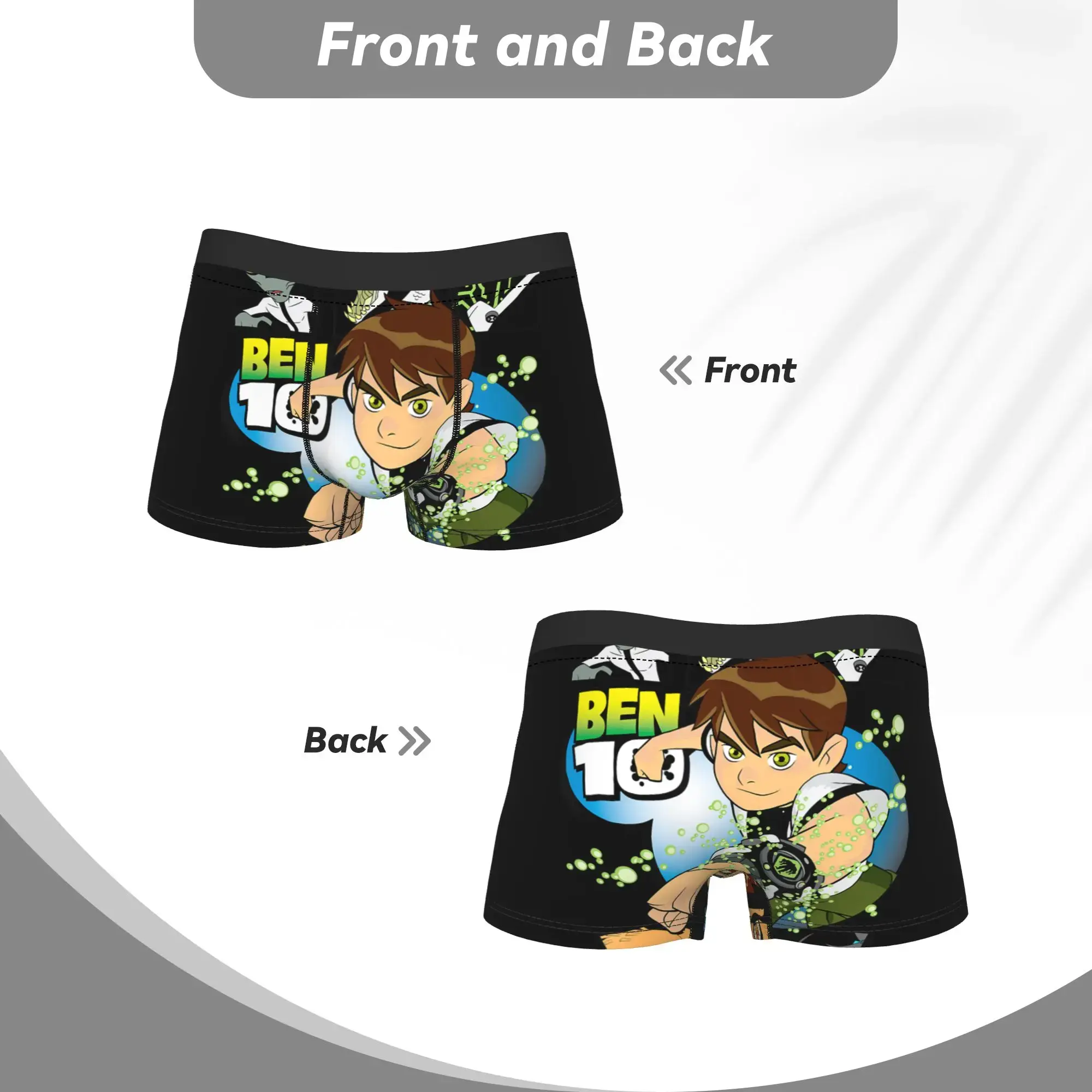 Ben 10 Aliens Underwear Classic Panties Customs Shorts Briefs Para sa Mga Lalaki 3D Pouch Plus Size Trunk — image 4