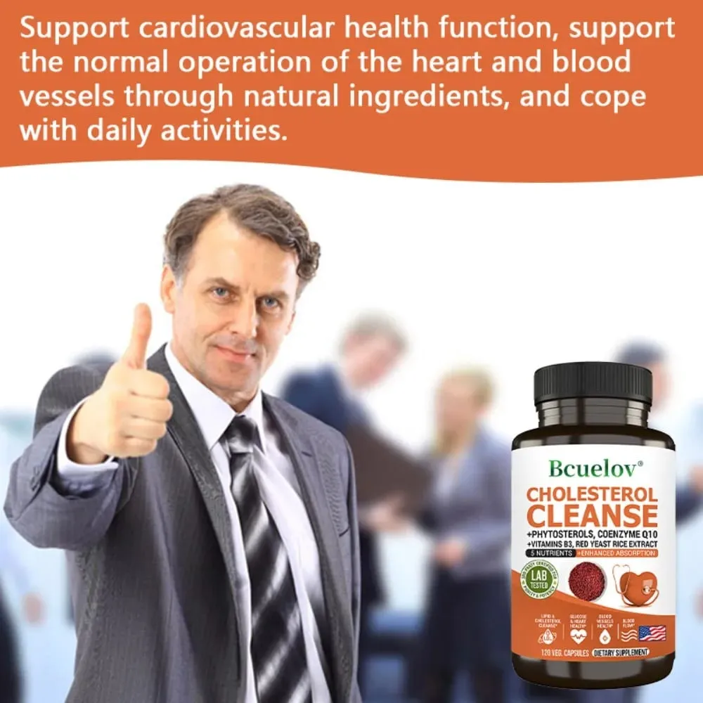 Cholesterol Cleanse Capsules with Coenzyme Q10 Red Yeast Rice Extract Antioxidants Maintain Cardiovascular Health — image 6