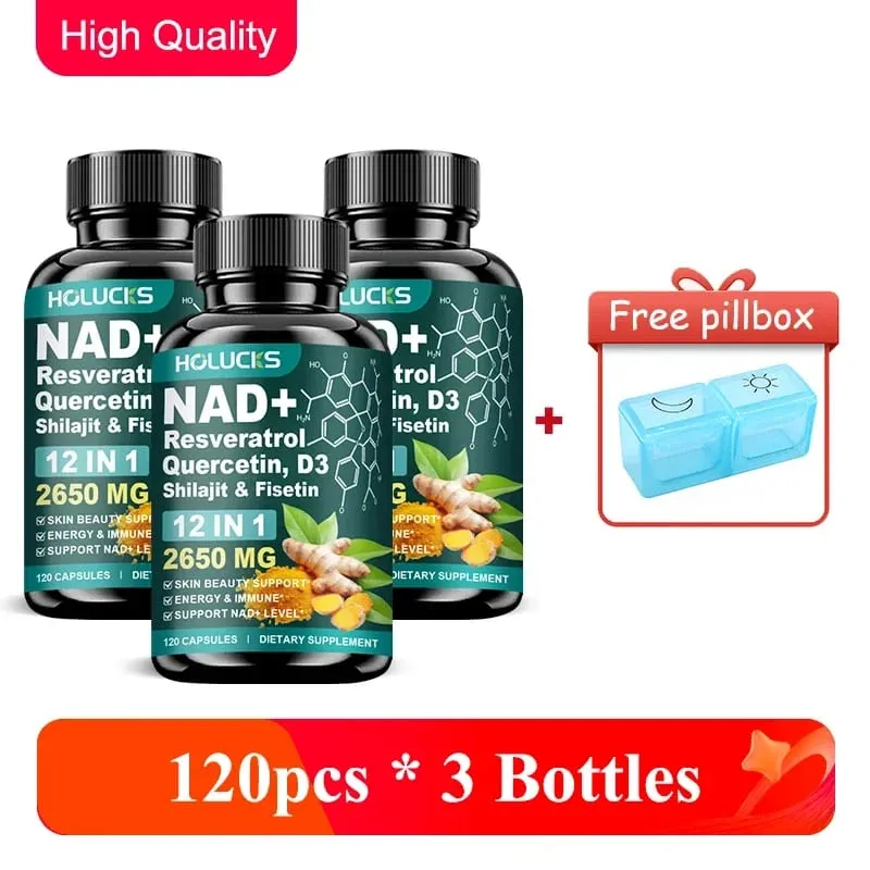 12-in-1 NAD+ Capsules with Turmeric Grape Seed Support Energy Production Digestive Comfort & Immune Function for Active Women — image 8