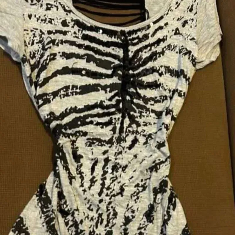 Retro Hottie-klänningar Amerikansk subkultur Skeletttrycksklänning Harajuku Hollow Design Hip Wrap-klänning Punkgrå Slimma Miniklänningar — image 4