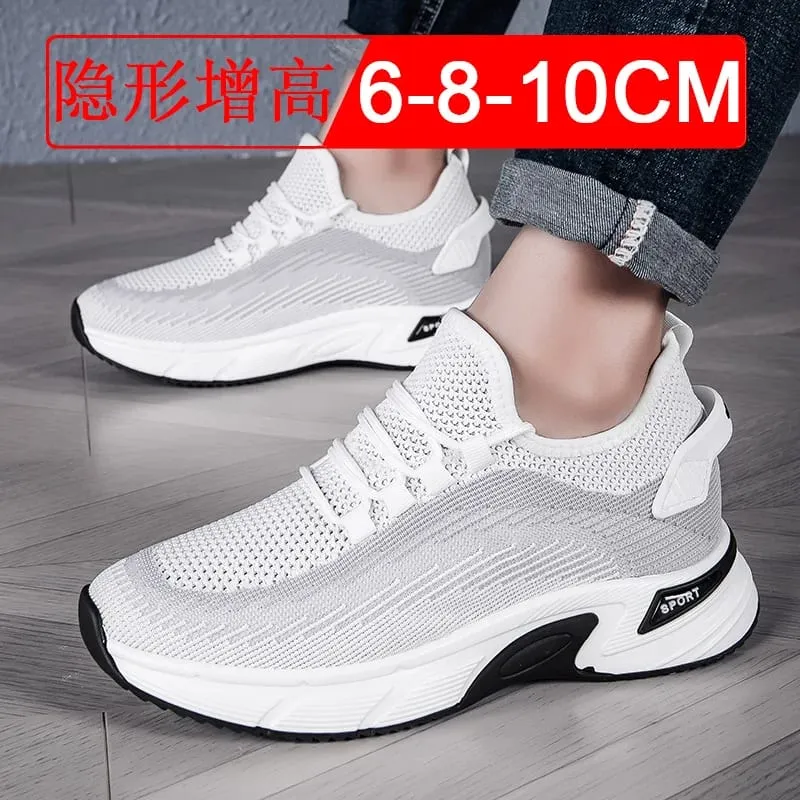 Elevator Shoes Invisible Heightening 8cm. Breathable Mesh Fabric Sports Shoes Heightening Inside for Men's Shoes Size 6cm — image 2