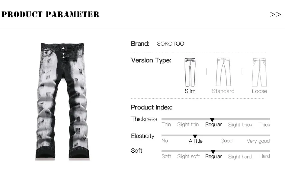 Men's Boot Cut Denim Jeans Painted Button Fly Slim Flared Pants Casual Streetwear Stretch Spandex Cotton Trousers — image 7