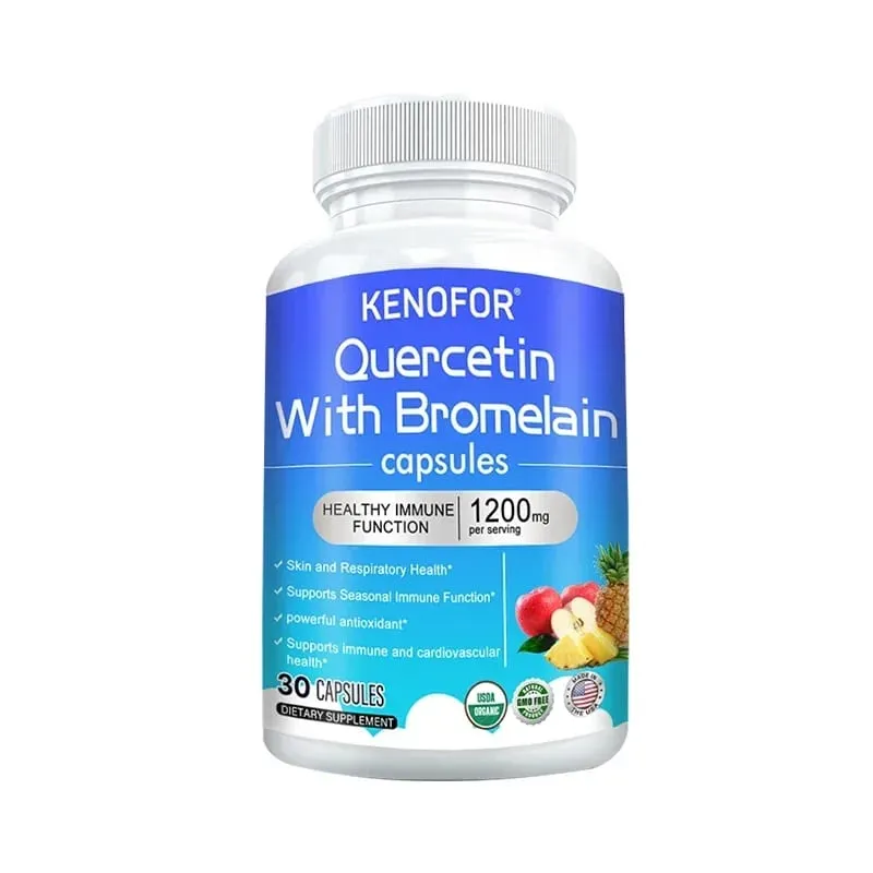Quercetin + Bromelain-Komplex-Kapseln 1200 mg – Unterstützung des Immunsystems, der Gelenke und der Verdauung mit Vitamin C und D3, 30/60/120 Stück — image 8