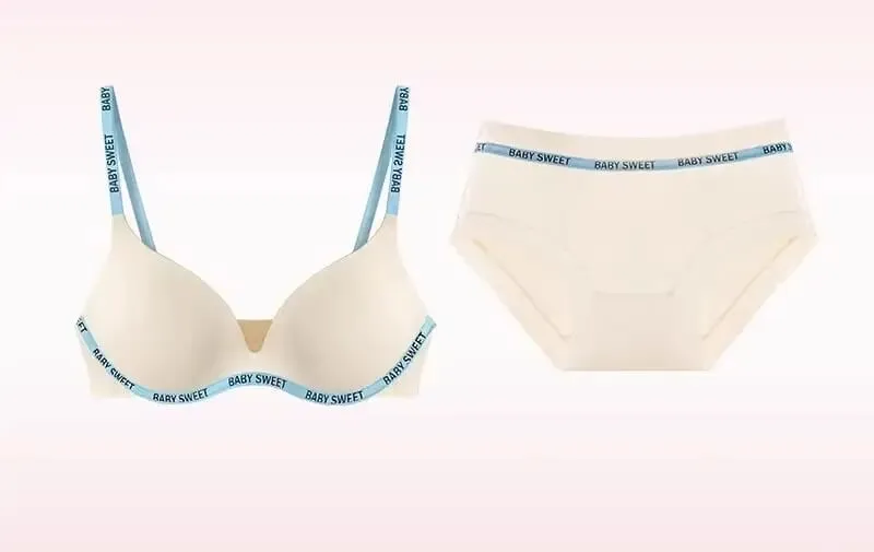 New Dopamine Color Seamless Wireless Bra Set Push Up Gather Sexy Lingerie Panties Underwear For Women 32‑38AB bra set — image 14