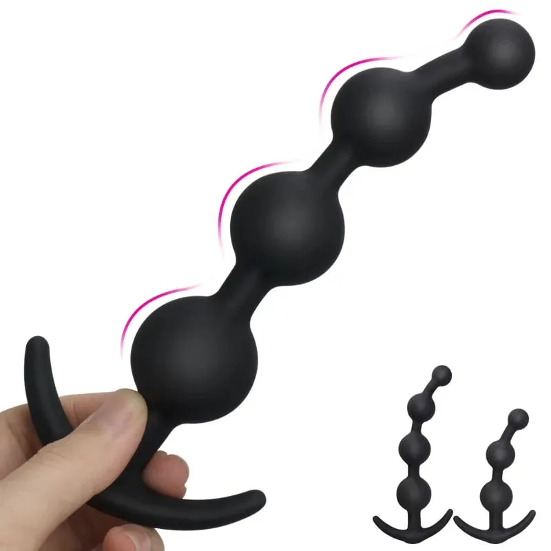 Grânulos anais de silicone puxar dilatador butt plug vaginal g ponto vibrador masturbador massagem próstata estimulação ânus treinador brinquedos sexuais