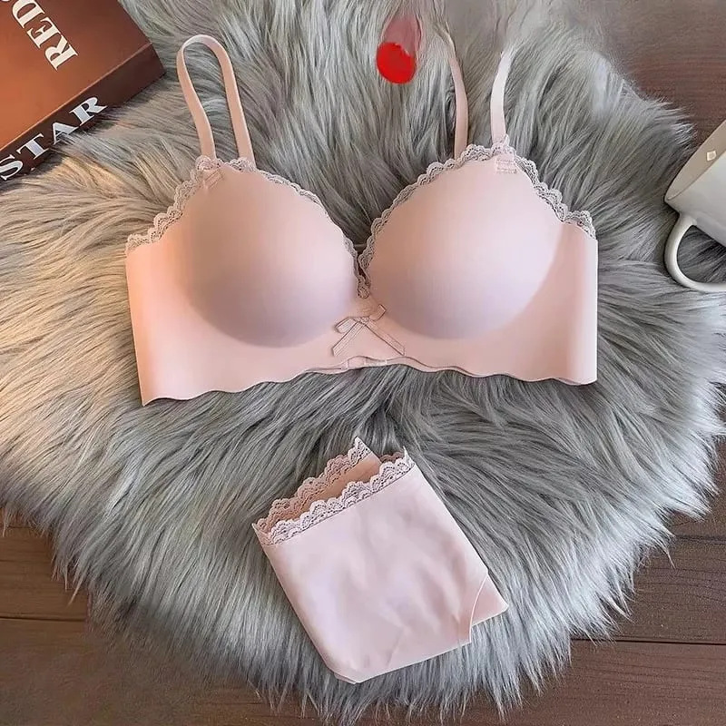 Hot Selling Ladies Push Up Bra Set Seamless Wireless Support Anti-Sagging Comfort Lingerie S-XL for Young Women Soft Daily Wear — image 6