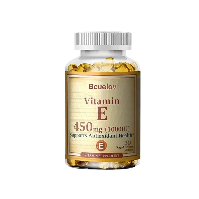 Bcuelov Vitamin E 450MG (1000 IU) Mixed Sinusuportahan ang Immune System at Skin Nutrition - Natural Antioxidant - Gluten at Dairy Free