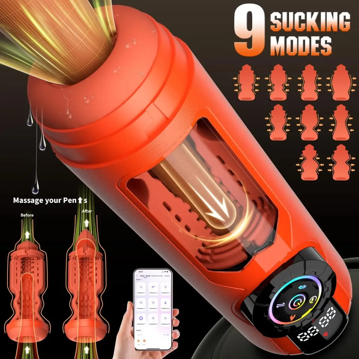 Heating Automatic Male Masturbator APP Control Vibrating Sucking Thrusting Masturbation Cup Penis Pump Sex Toy for Men