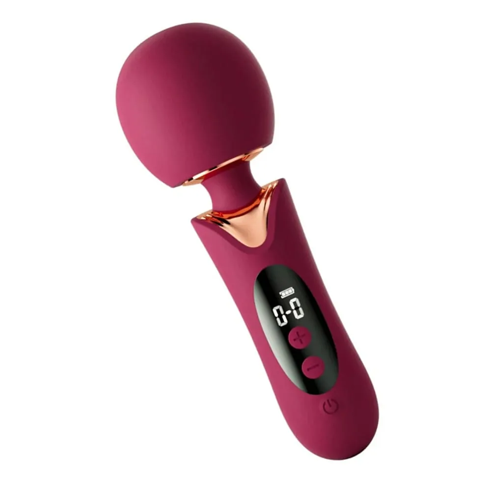 Vibrador av lcd poderoso com cabeça grande, massageador corporal feminino, brinquedo sexual para mulheres, clitóris, ponto g, estimulação da vagina, varinha mágica — image 1