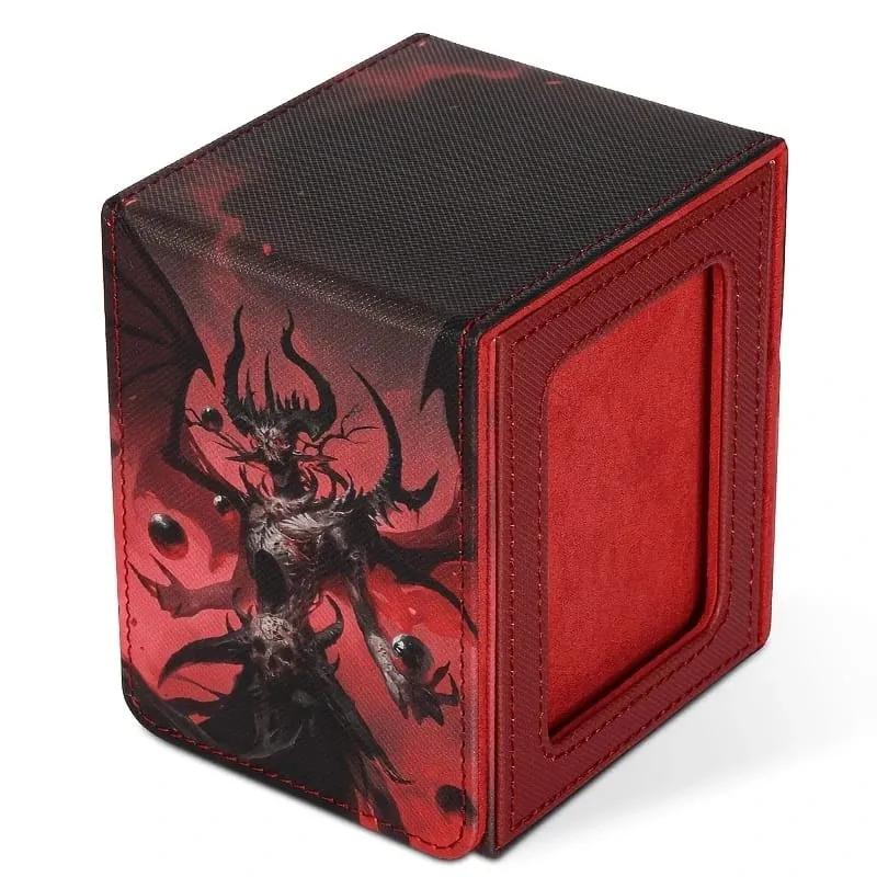 Card Deck Box for Pattern Print Cards with Display Window Hold 100+ Double-Sleeved Cards PU Leather Card Box Fits TCG Cards — image 9