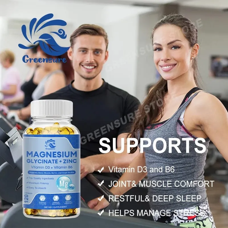 Kapsul Magnesium Glycinate D3 B6 untuk Otot Saraf Tidur Relaksasi dan Suplemen Kesihatan Jantung — image 6