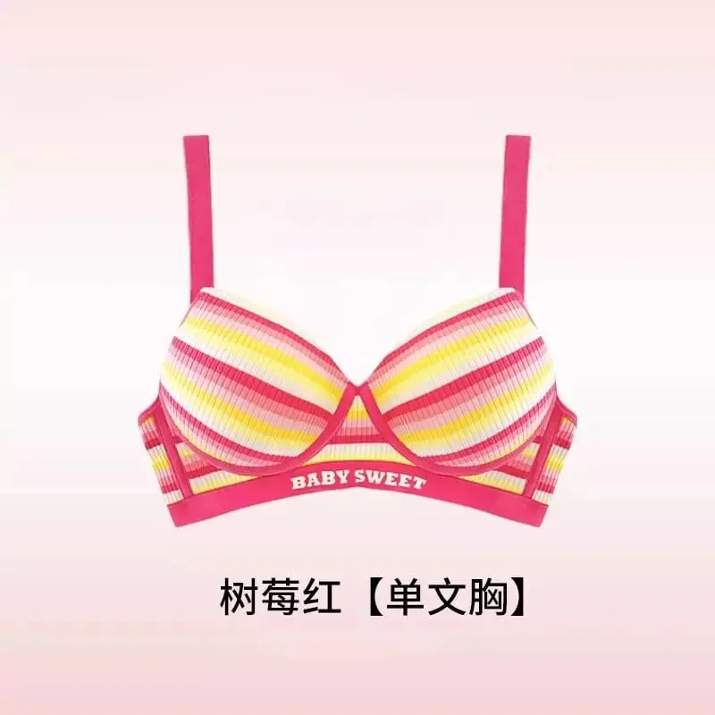 Seamless Bra Set for Women Rainbow Striped Shaping Bralette Lifting & Anti-Sagging Lingerie Small Bust Fit S-XL — image 8