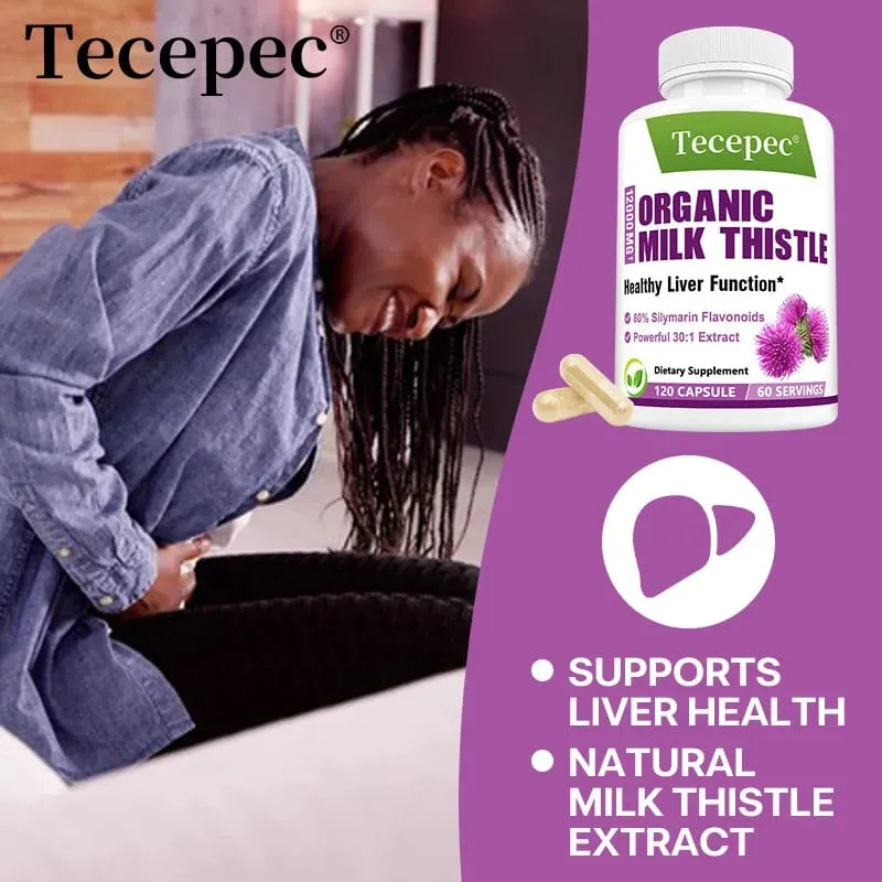 Milk Thistle Capsules Antioxidant Support Healthy Liver Function Detox Cleanse Cardiovascular Care Skin Health & Immunity