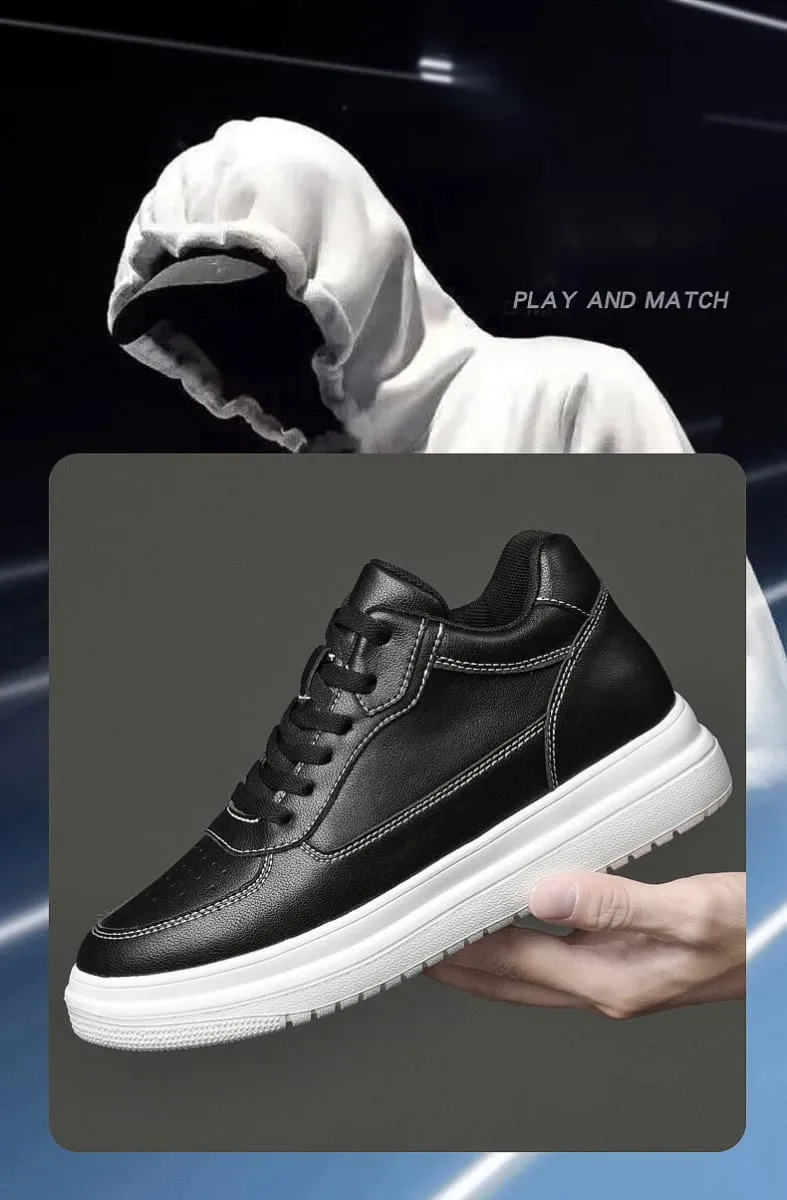 High Quality Men Sneakers Elevator Shoes for Men Fashion Casual Shoes Comfortable Leather Sports Shoes Height Increase 6/8/10cm — image 9