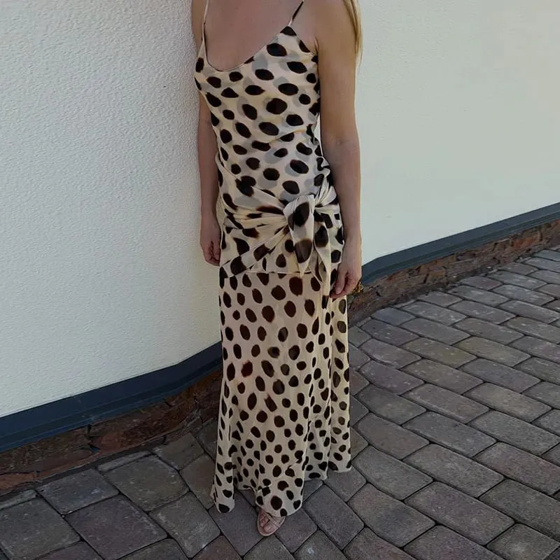Vestido longo urbano com estampa animal, vestido feminino sexy com decote em v, cordão franzido, vestidos femininos para festa de verão 2026, robe de rua feminino