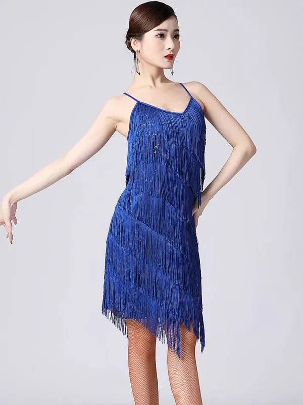 Dam 1920-tal Vintage Great Gatsby Party Paljettklänning Sexig V-ringad Sommar Cami Klänning Guld fransklänning Vestidos Flapper Kostymer — image 10