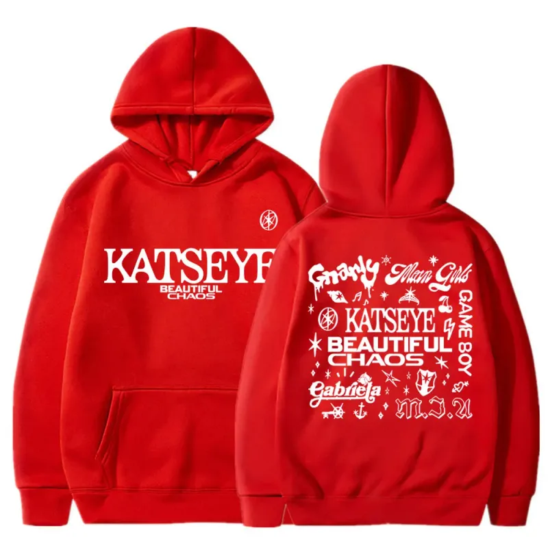 Kpop katseye belo caos álbum tour hoodies moda retro harajuku masculino feminino sportwear velo oversized agasalho streetwear — image 7