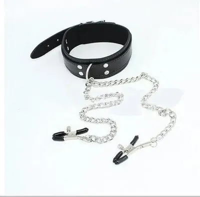 Mga Larong Pang-adulto Mga Sexy na Laruan Para sa Babae Mag-asawa BDSM Pagkaalipin Fetish Collar Chain Collars Nipple Clamps Vagina Clitoris Sex Products 18+ — image 2